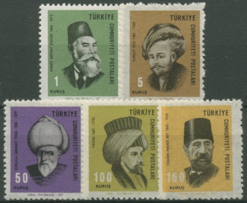 Türkei 1967 Persönlichkeiten 2053/57 postfrisch