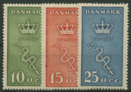 Dänemark 1929 Kampf gegen den Krebs Äsculapstab 177/79 mit Falz