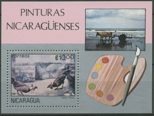 Nicaragua 1982 Nicaraguanische Malerei Block 145 postfrisch (C12496)