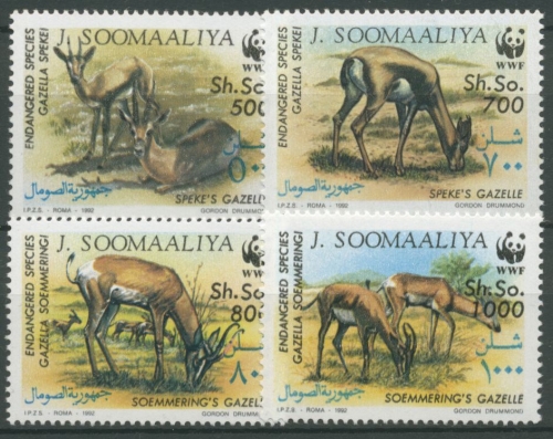 Somalia 1992 WWF Naturschutz Gazellen 436/39 postfrisch