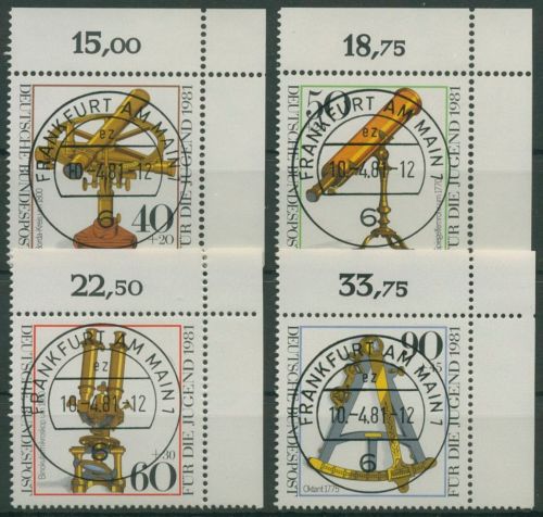 Bund 1981 Jugend Optische Instrumente 1090/93 Ecke 2 mit TOP-ESST (E1070)