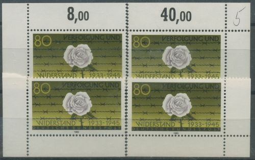 Bund 1983 Verfolgung und Widerstand 1163 alle 4 Ecken postfrisch (E190)