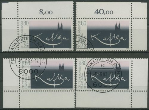 Bund 1983 Schriftsteller Franz Kafka 1178 alle 4 Ecken gestempelt (E1169)