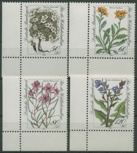 Bund 1983 Pflanzen Gefährdete Alpenblumen 1188/91 Ecke 3 postfrisch (E1197)
