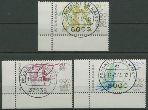 Bund 1984 Sporthilfe Olympia Los Angeles 1206/08 Ecke 3 mit TOP-Stempel (E1250)