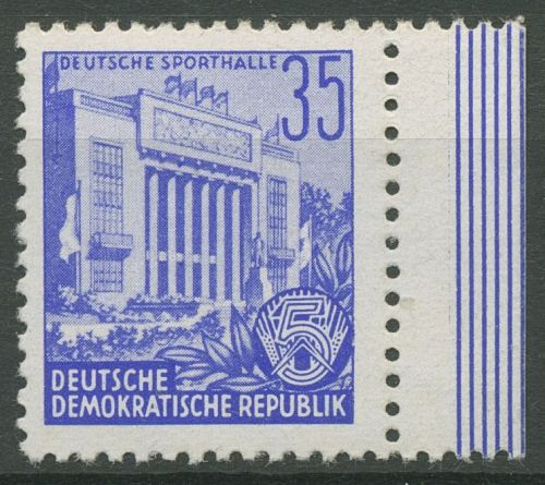 DDR 1953 Fünfjahrplan (I) 374 X II Rand rechts postfrisch