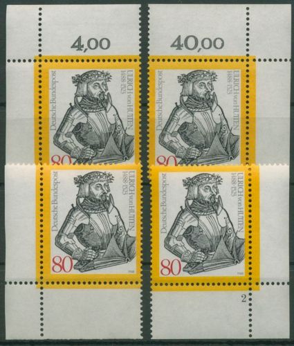 Bund 1988 Ulrich von Hutten 1364 alle 4 Ecken postfrisch (E1667)
