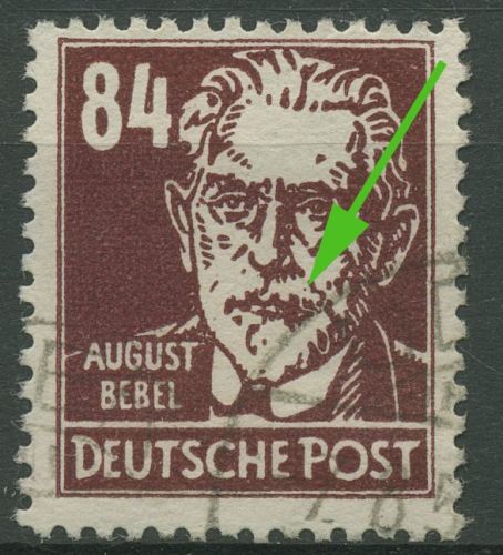 SBZ Allgem. Ausgabe 1948 Persönlichkeiten Plattenfehler 227 a f 05B gestempelt