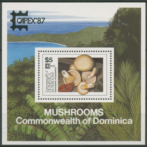 Dominica 1987 CAPEX '87: Pilze Block 120 postfrisch (C71335)