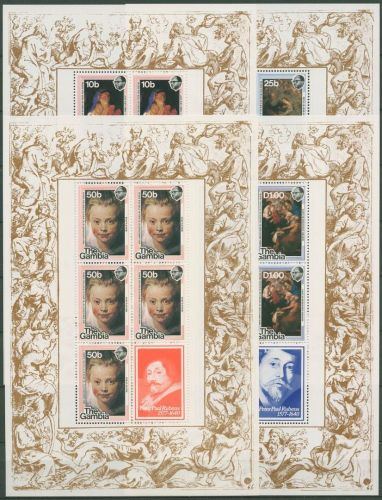 Gambia 1977 Gemälde von Rubens Kleinbogen 362/65 K postfrisch (C40097)