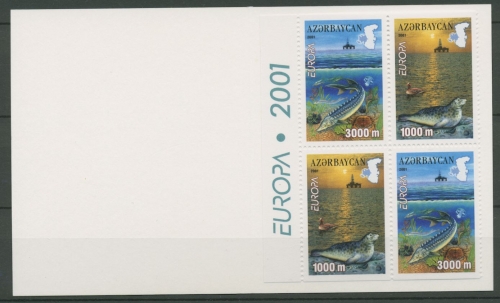 Aserbaidschan 2001 CEPT Wasser Markenheftchen 494/95 A MH postfrisch (C98290)
