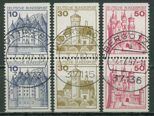 Bund 1977 Burgen & Schlösser ZD senkrechte Paare 913/16 CI/DI TOP-Stempel
