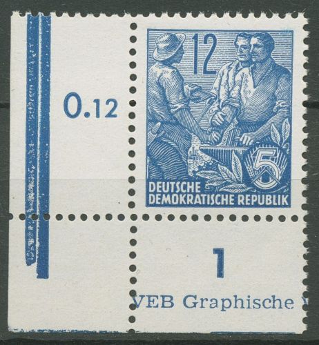 DDR 1953 Fünfjahrplan (II) Bauer Handwerker 410 X II Ecke unten links postfrisch