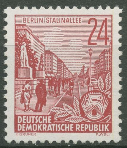 DDR 1953 Fünfjahrplan (II) Stalinallee Berlin 414 X II postfrisch