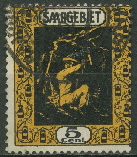 Saargebiet 1922 Bergmann 85 b gestempelt