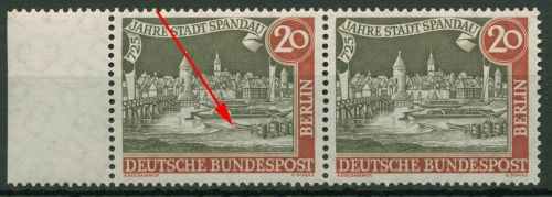 Berlin 1957 725 Jahre Stadt Spandau mit Plattenfehler 159 y II postfrisch