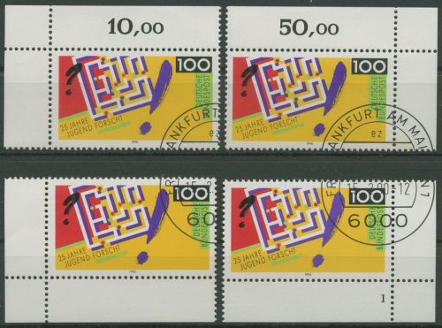 Bund 1990 Jugend forscht 1453 alle 4 Ecken gestempelt (E1775)