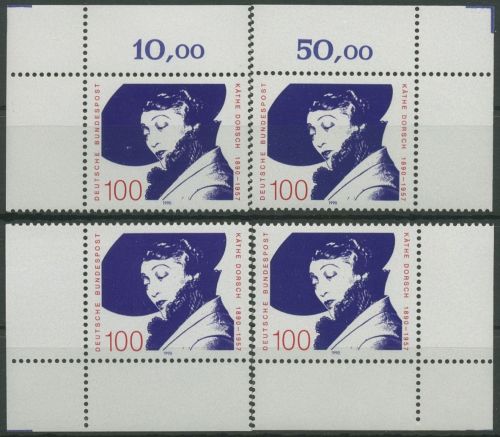 Bund 1990 Schauspielerin Käthe Dorsch 1483 alle 4 Ecken postfrisch (E1812)