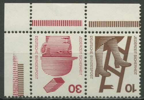 Bund 1972 Unfallverhütung Zusammendruck Ecke ER W 29.1.2 postfrisch