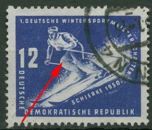 DDR 1950 Wintersportmeisterschaften Plattenfehler 246 F 49 gestempelt