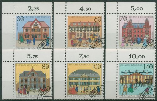 Bund 1991 Wohlfahrt Historische Posthäuser 1563/68 Ecke 1 gestempelt (E1917)