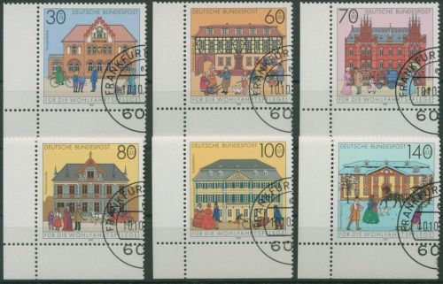 Bund 1991 Wohlfahrt Historische Posthäuser 1563/68 Ecke 3 gestempelt (E1921)
