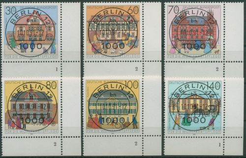 Bund 1991 Posthäuser Formnummer 1563/68 Ecke 4 FN TOP-Stempel (E1923)