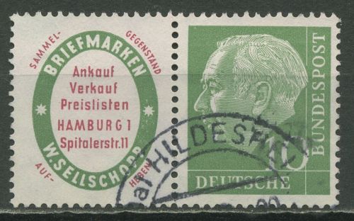 Bund 1955 Heuss Zusammendruck W 4 gestempelt