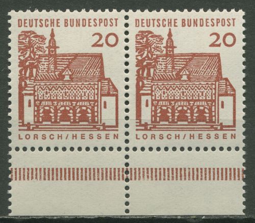 Bund 1964/65 Bauwerke klein, aus MHB Unterrand 456 waag. Paar UR postfrisch
