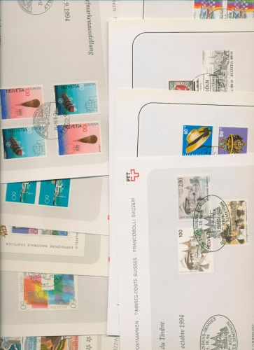 Schweiz 1983/95 seltene Ausstellungskarten mit SST, 70 verschiedene (XL12791)