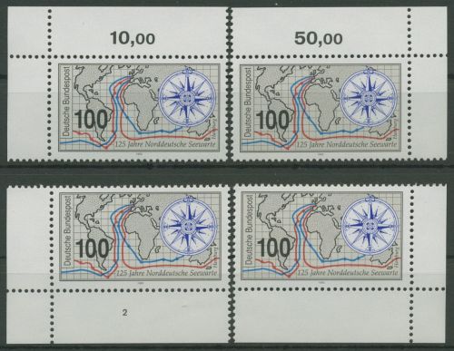 Bund 1993 Norddeutsche Seewarte Schifffahrt 1647 alle 4 Ecken postfrisch (E2078)