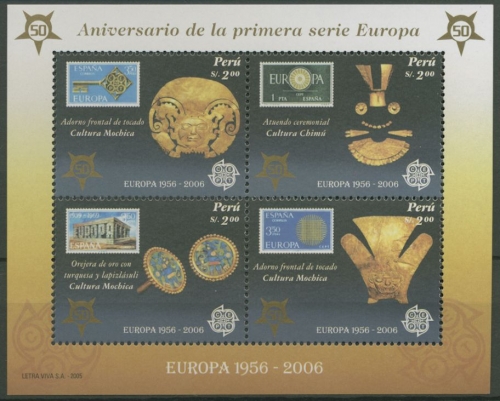 Peru 2005 50 Jahre Europamarken Block 32 postfrisch (C12813)