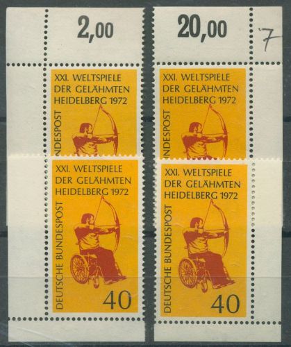 Bund 1972 Weltspiele der Gelähmten 733 alle 4 Ecken postfrisch (E288)