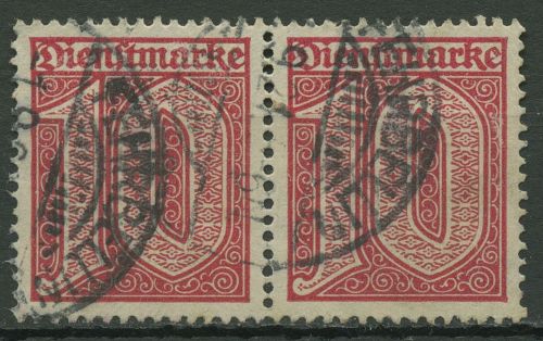 Dt. Reich Dienst 1920 ohne Ablösungsziffer D 24 waagerechtes Paar gestempelt