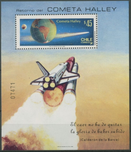 Chile 1985 Halleyscher Komet Block 1 A postfrisch (C12872)