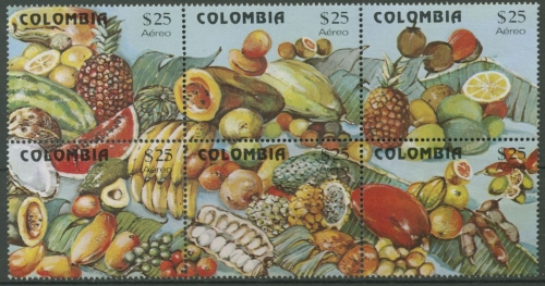 Kolumbien 1981 Früchte Zusammendruck 1509/14 ZD postfrisch (C12881)