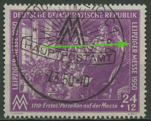 DDR 1950 Leipziger Messe mit Plattenfehler 248 F 17 mit Sonderstempel