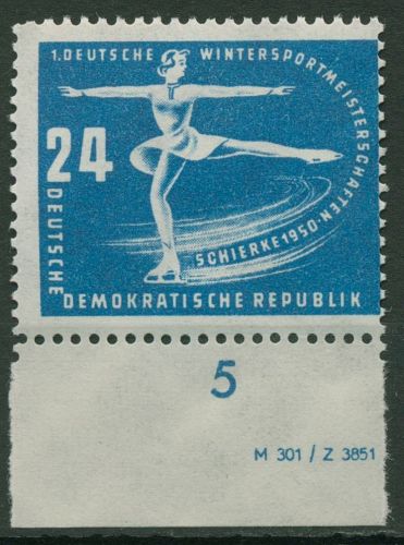 DDR 1950 Wintersportmeisterschaften mit Druckvermerk 247 DV postfrisch