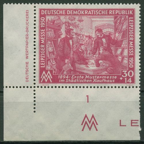 DDR 1950 Leipz. Messe Ecke mit Druckerzeichen 249 DZ postfrisch