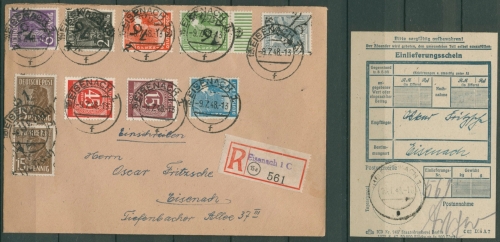 SBZ Allgemeine Ausgabe Bezirkshandstempel 166/71 III Bezirk 16 R-Brief (T12934)