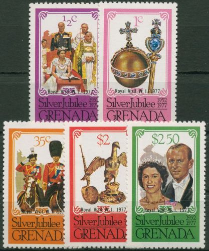 Grenada 1977 Königin Elisabeth II. 25 Jahre Regentschaft 851/55 C postfrisch