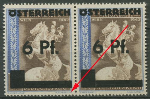 Österreich 1945 2. Wiener Aushilfsausgabe mit Plattenfehler 665 f 44 postfrisch