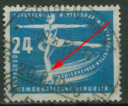 DDR 1950 Wintersportmeisterschaften Plattenfehler 247 I mit TOP-Stempel