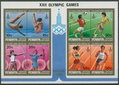 Penrhyn 1980 Olympische Sommerspiele Moskau Block 22 postfrisch (C40108)