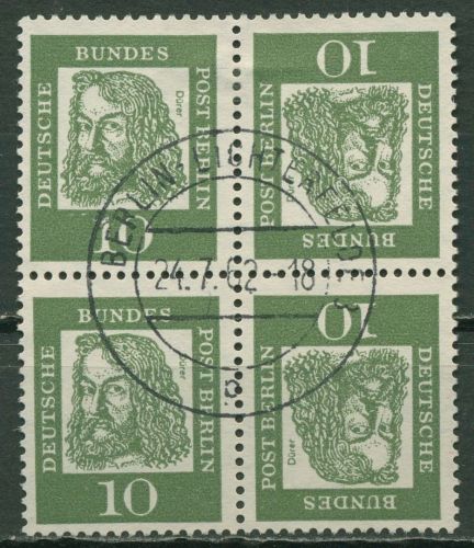 Berlin Zusammendrucke 1962 Dürer ZD im 4er-Block K3 mit TOP-Stempel