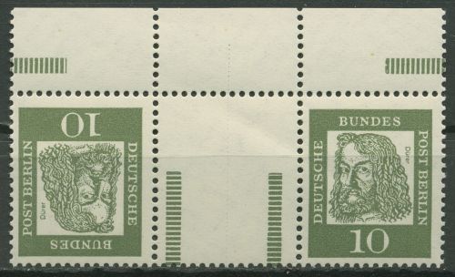Berlin Zusammendrucke 1962 Dürer KZ 1.3 OR (Strl. stark verkürzt) postfrisch