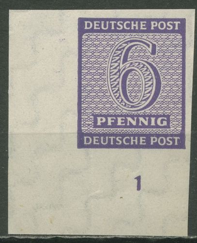 SBZ West-Sachsen 1945 Freim. Ziffern 117 X a Ecke 3 unten links postfrisch