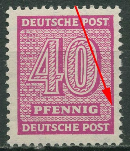 SBZ West-Sachsen Ziffern mit Plattenfehler 135 Y w c II postfrisch