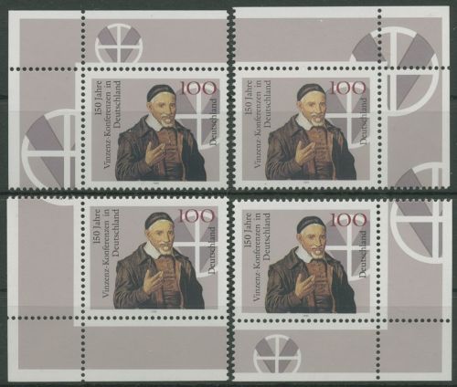 Bund 1995 Heiliger Vinzenz von Paul 1793 alle 4 Ecken postfrisch (E2415)