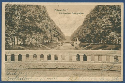 Düsseldorf Königsallee Stadtgraben, gelaufen 1919 (AK4514)